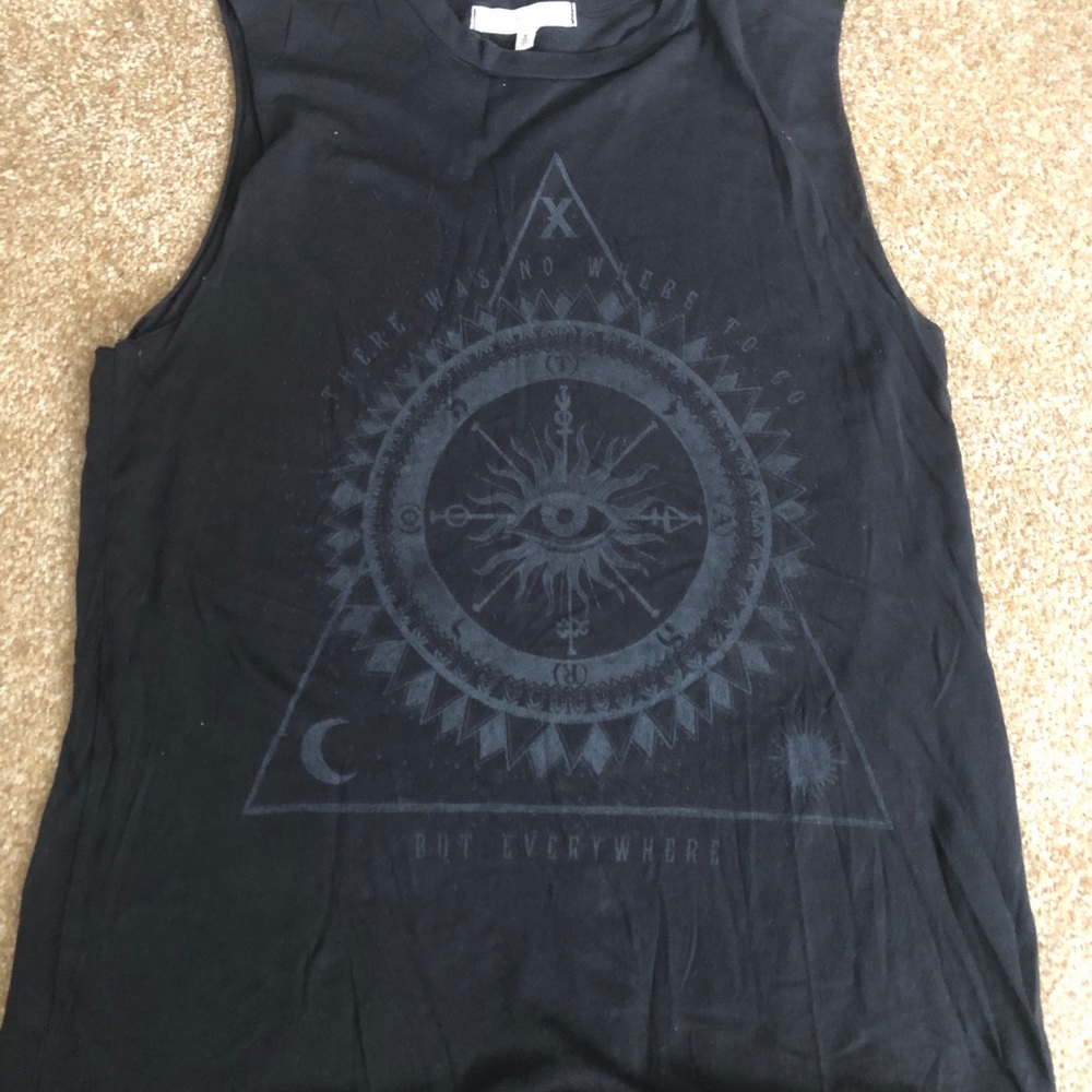 Black Muscle Tee with Pattern